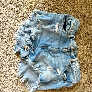Distressed high waisted shorts